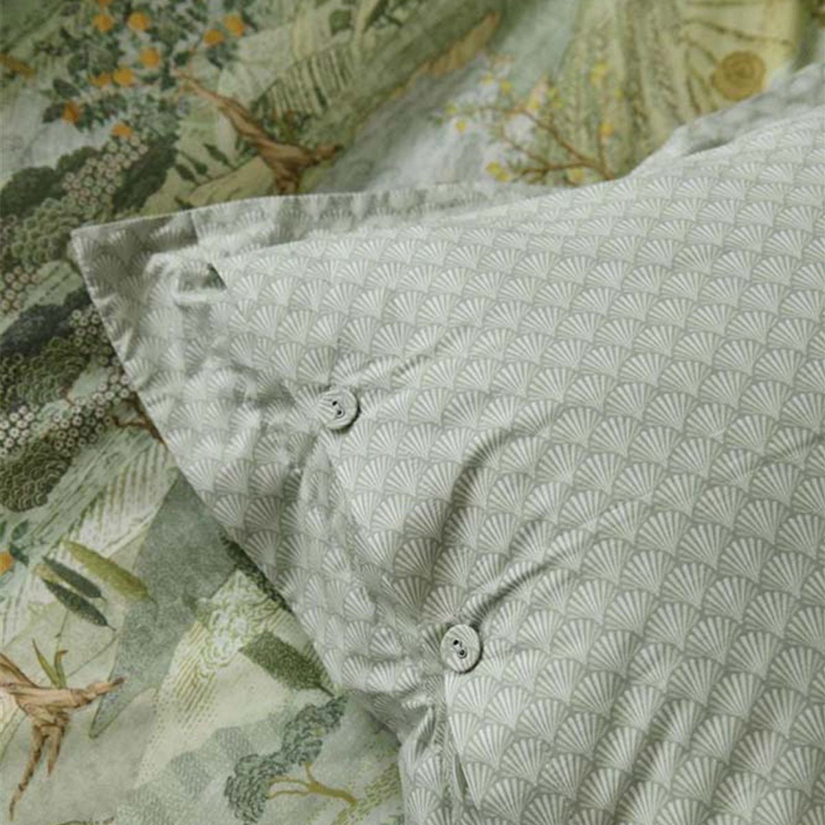 PIP Studio Toscana Green Cotton Quilt Cover Set Queen - Cypress Trees Design - SuperSaverAU - view 1