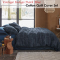 PIP Studio Vintage Indigo Dark Blue Cotton Quilt Cover Set King - Jeans Print - SuperSaverAU - view 1