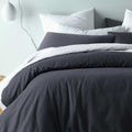 Accessorize Waffle Slate Cotton Blend Quilt Cover Set Queen - Elegant Design - SuperSaverAU - view 2