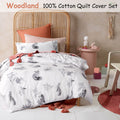 Happy Kids Woodland Cotton Quilt Cover Set - White, Double