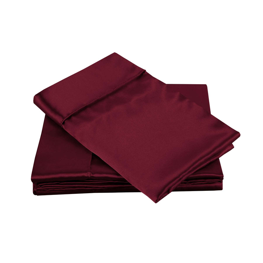 Big Sleep 300TC Satin Sheet Set - Burgundy, King