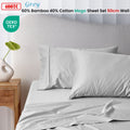 Accessorize 400TC Grey Bamboo Cotton Mega Sheet Set 50cm Wall - Queen - SuperSaverAU - view 1