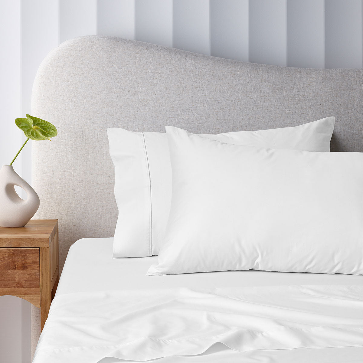 Accessorize 400TC White Bamboo Cotton Mega Sheet Set 50cm Wall Queen - SuperSaverAU - view 1