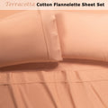 Accessorize Cotton Flannelette Sheet Set 40cm Wall Terracotta King - Warm & Stylish - SuperSaverAU - view 2