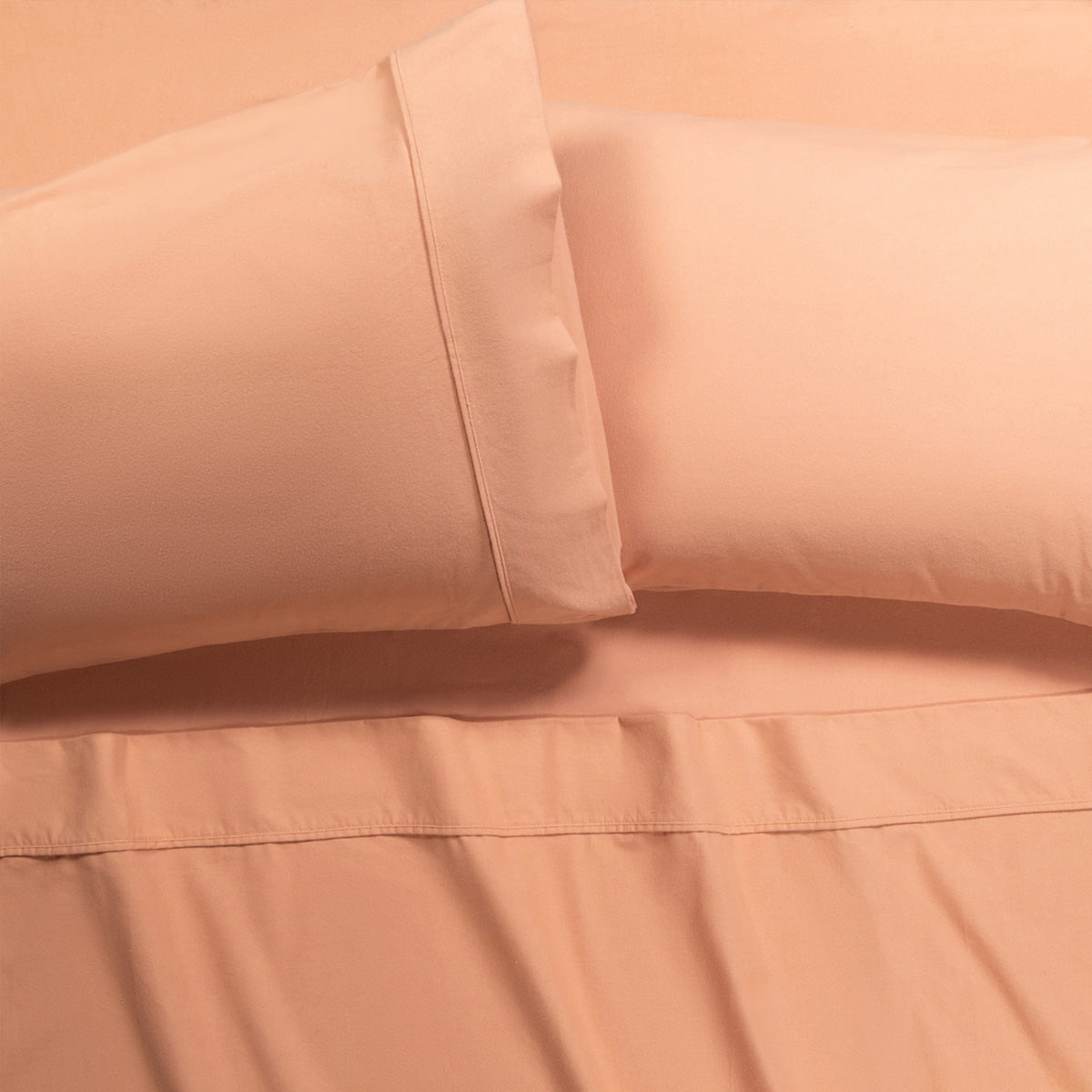 Accessorize Cotton Flannelette Sheet Set 40cm Wall Terracotta Queen - SuperSaverAU - view 1