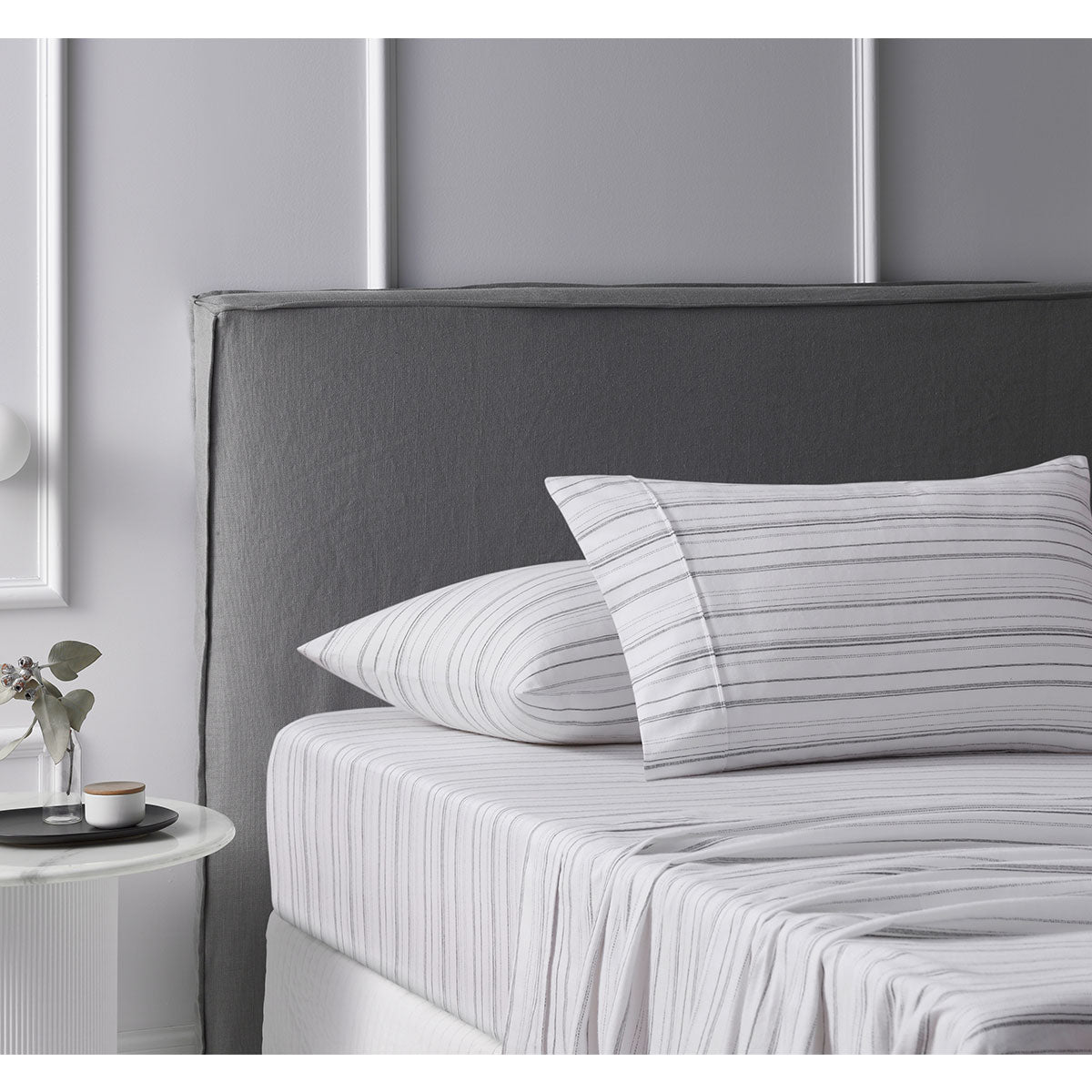 Accessorize Cotton Flannelette Sheet Set Weathered Stripe - Single, 100% Cotton - SuperSaverAU - view 1
