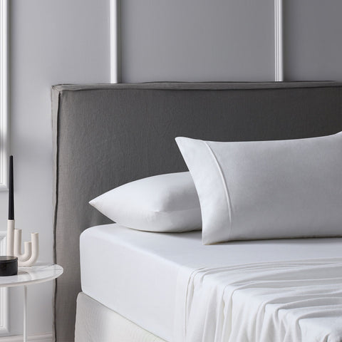 Accessorize Cotton Flannelette Sheet Set 40cm Wall White Queen - Warm & Stylish - SuperSaverAU - view 1