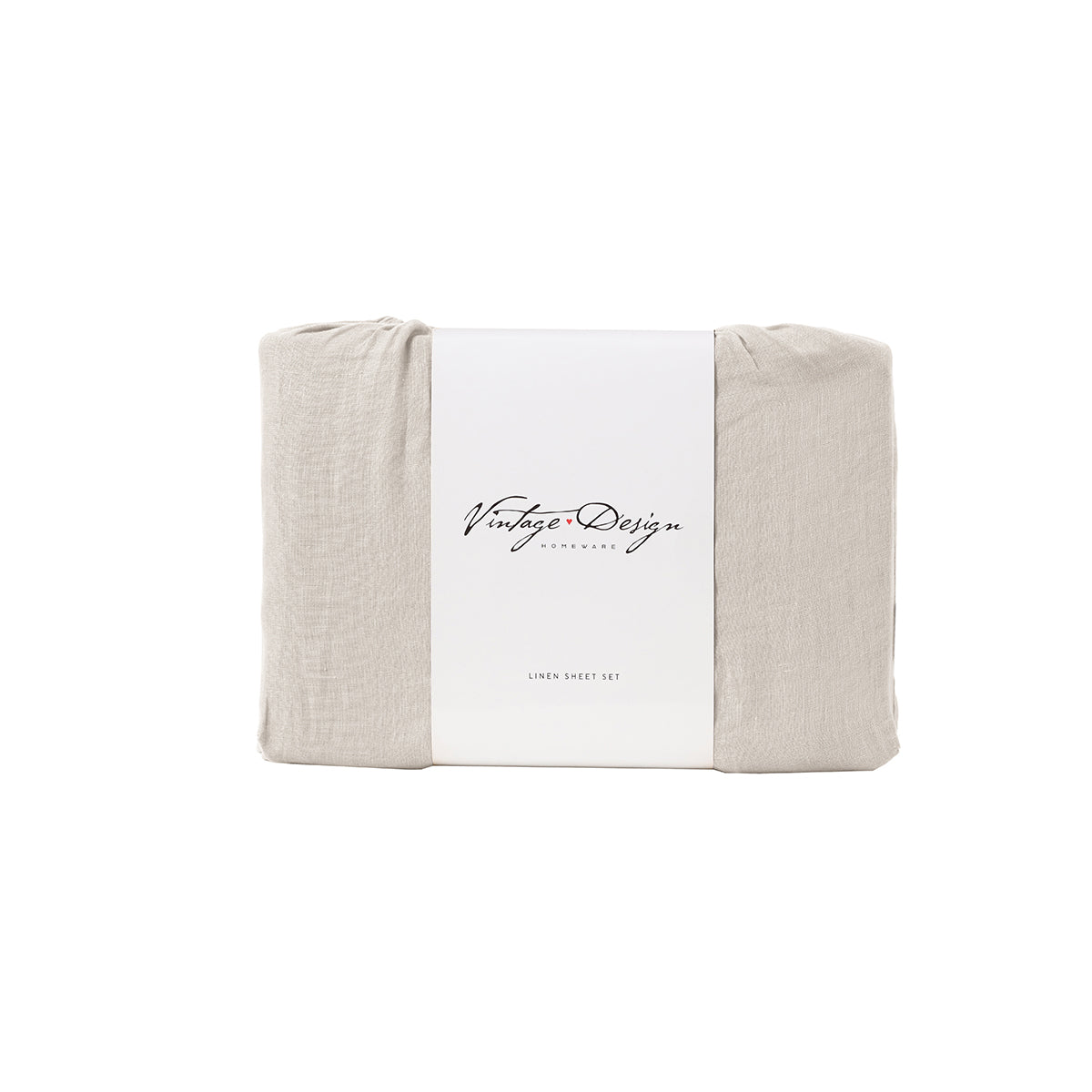 Vintage Design Homewares Natural French Linen Sheet Set Super King - 100% Linen, Breathable, Machine Washable - SuperSaverAU - view 2