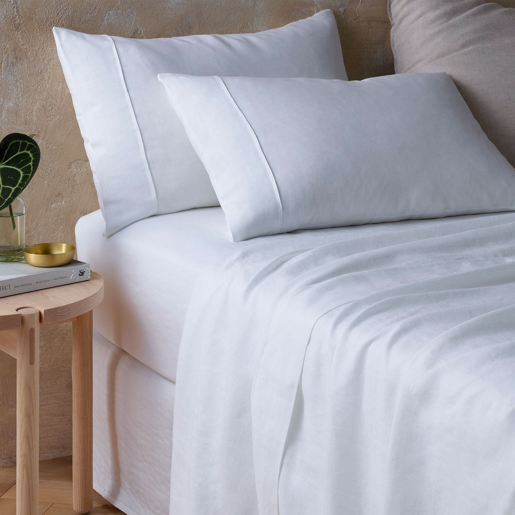 Vintage Homewares White Hemp Sheet Set King - 100% Hemp, Breathable, Anti-bacterial - SuperSaverAU - view 1