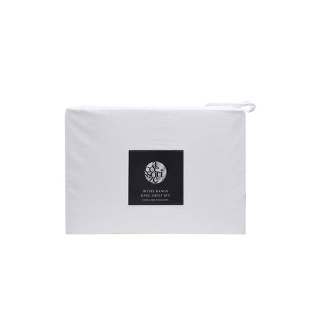 Accessorize King Luxury Hotel Deluxe Cotton Sheet Set - White Piped Edge - SuperSaverAU - view 1