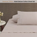 Accessorize White/Natural Piped Hotel Deluxe Cotton Sheet Set King - 100% Cotton - SuperSaverAU - view 2