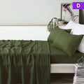 Vintage Design Homewares 100% Linen Sheet Set - Olive, Double