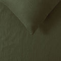 Vintage Design Homewares 100% Linen Olive Sheet Set Super King - Minimalist Solid Colour - SuperSaverAU - view 2