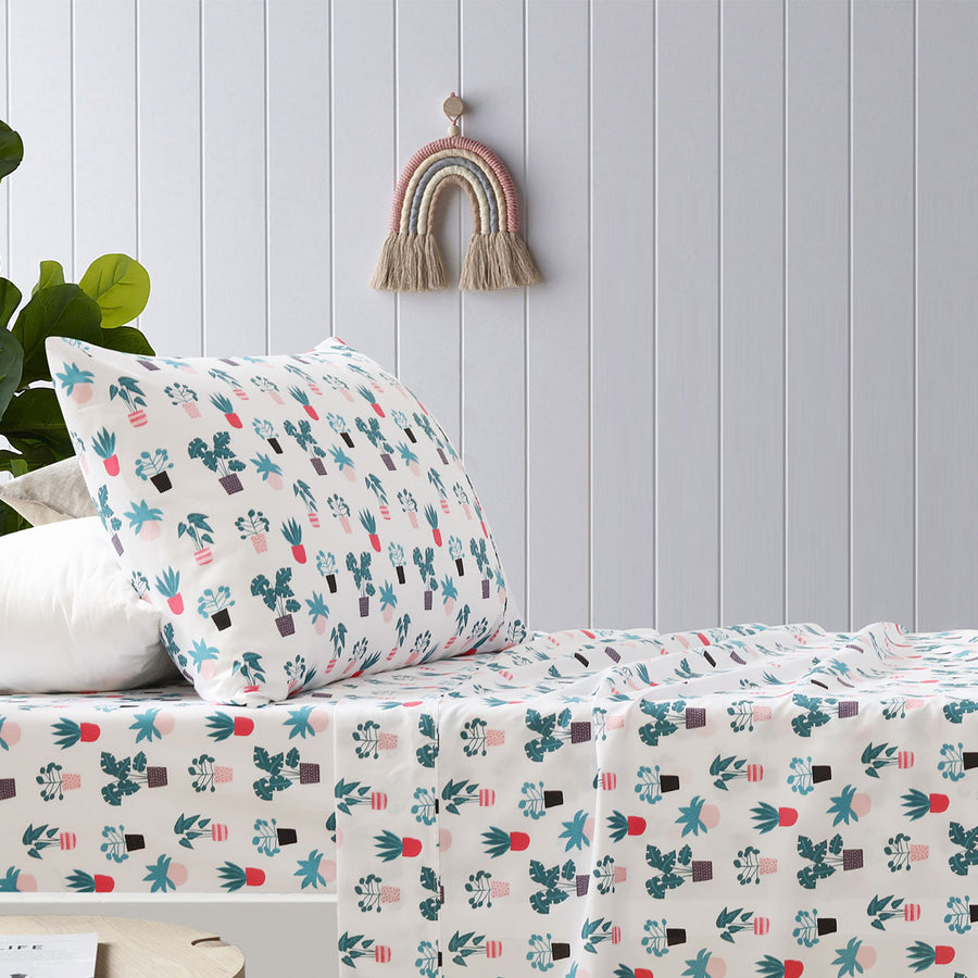Happy Kids Plant Kids Printed Sheet Set - Single, 180 Thread Count, Microfibre - SuperSaverAU - view 1