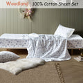 Happy Kids Woodland Cotton Sheet Set - White, King Single