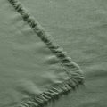Vintage Design Homewares Gypsy Green Fringed Washed Linen Cotton Tablecloth 130cm x 180cm - SuperSaverAU - view 2
