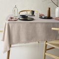 Vintage Design Homewares Gypsy Natural Fringed Tablecloth 150cm x 300cm - SuperSaverAU - view 1