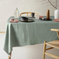 Vintage Design Homewares Helm Green Washed Linen Cotton Tablecloth 180cm x 180cm - SuperSaverAU - view 1
