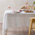 Vintage Design Homewares Helm Linen Cotton Tablecloth - White, 180 x 180cm
