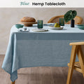 Vintage Design Homewares Blue Hemp Tablecloth 150cm x 275cm - Solid Colour - SuperSaverAU - view 2