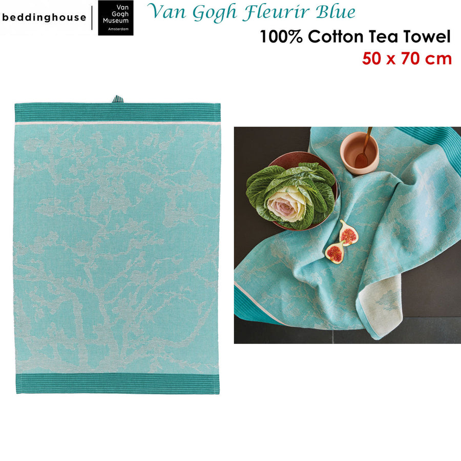 Bedding House Van Gogh Fleurir Blue Tea Towel 50 x 70 cm - Tree Branch Design - SuperSaverAU - view 1