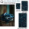 PIP Studio Les Fleurs Dark Blue Wash Mitt 16cm x 22cm Floral Print 500GSM - SuperSaverAU - view 2
