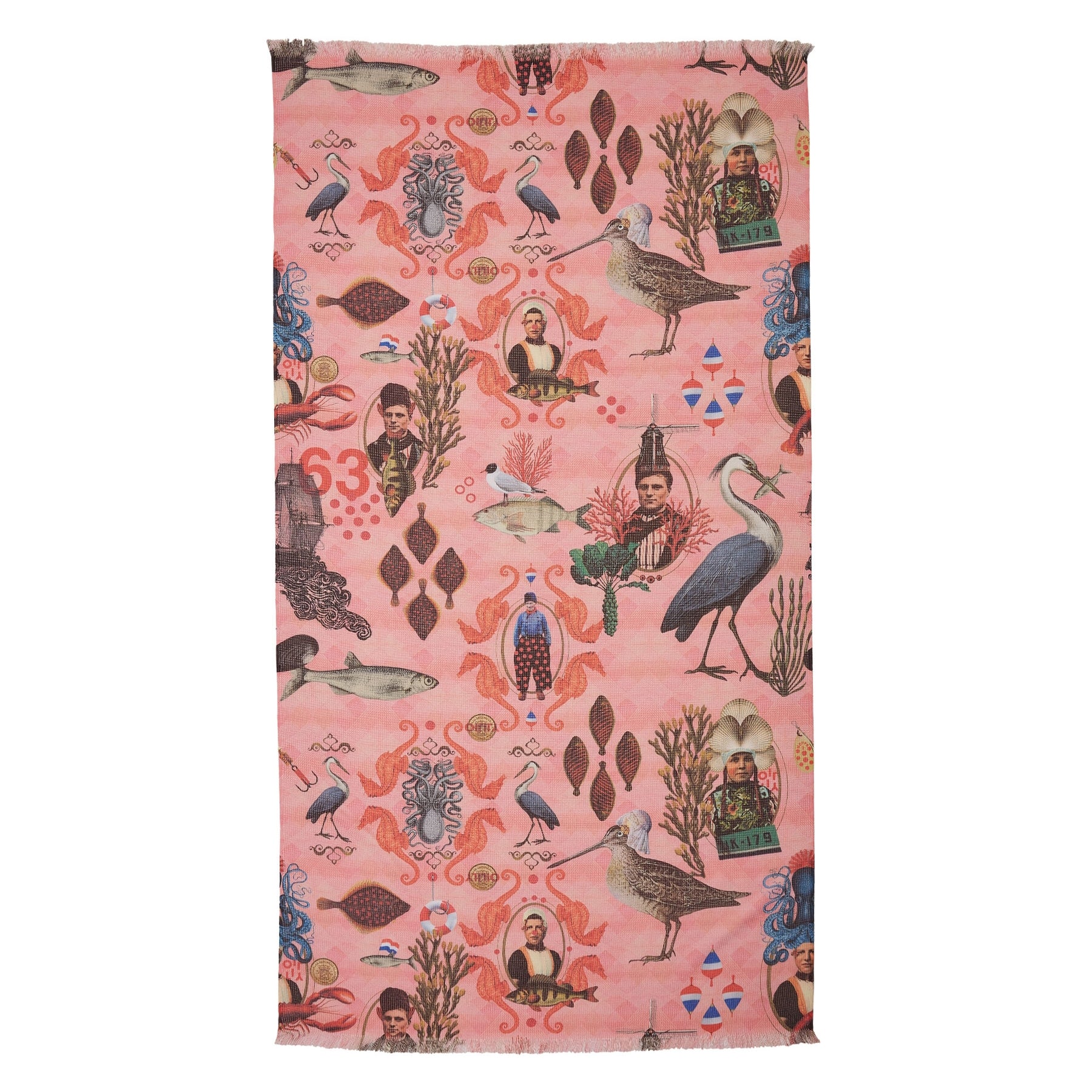 Oilily Digital Print Large Towel 100 x 180 cm - Urker Fish Story, 100% Cotton - SuperSaverAU - view 1