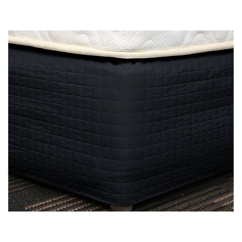 Easy Fit Quilted Valance Black - Single, Box Quilted, Machine Washable - SuperSaverAU - view 1