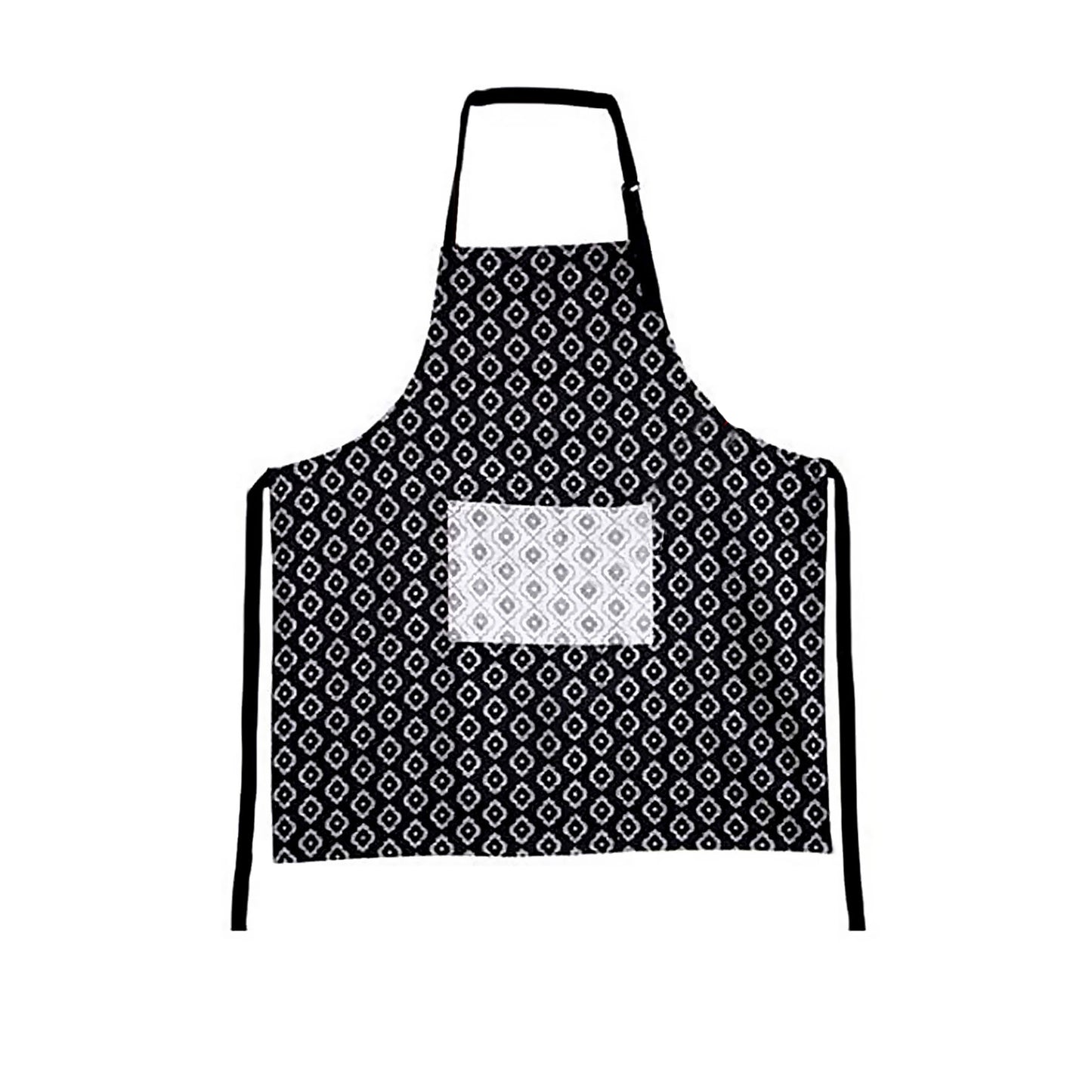 IDC Homewares 100% Cotton Apron Floral Print 85 x 90 cm Alcazar Black