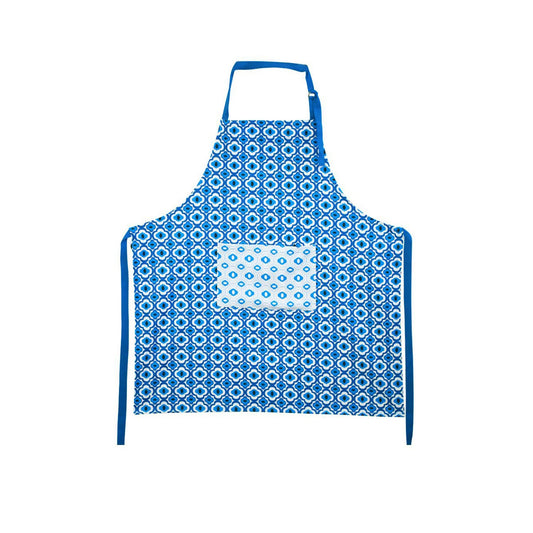 IDC Homewares 100% Cotton Floral Print Apron - Azure Blue, 85 x 90 cm