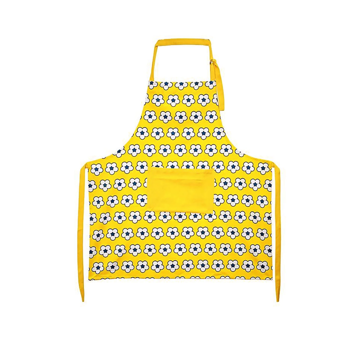 IDC Homewares Cotton Bud Apron - 100% Cotton, Floral Print, Yellow - 85 x 90 cm