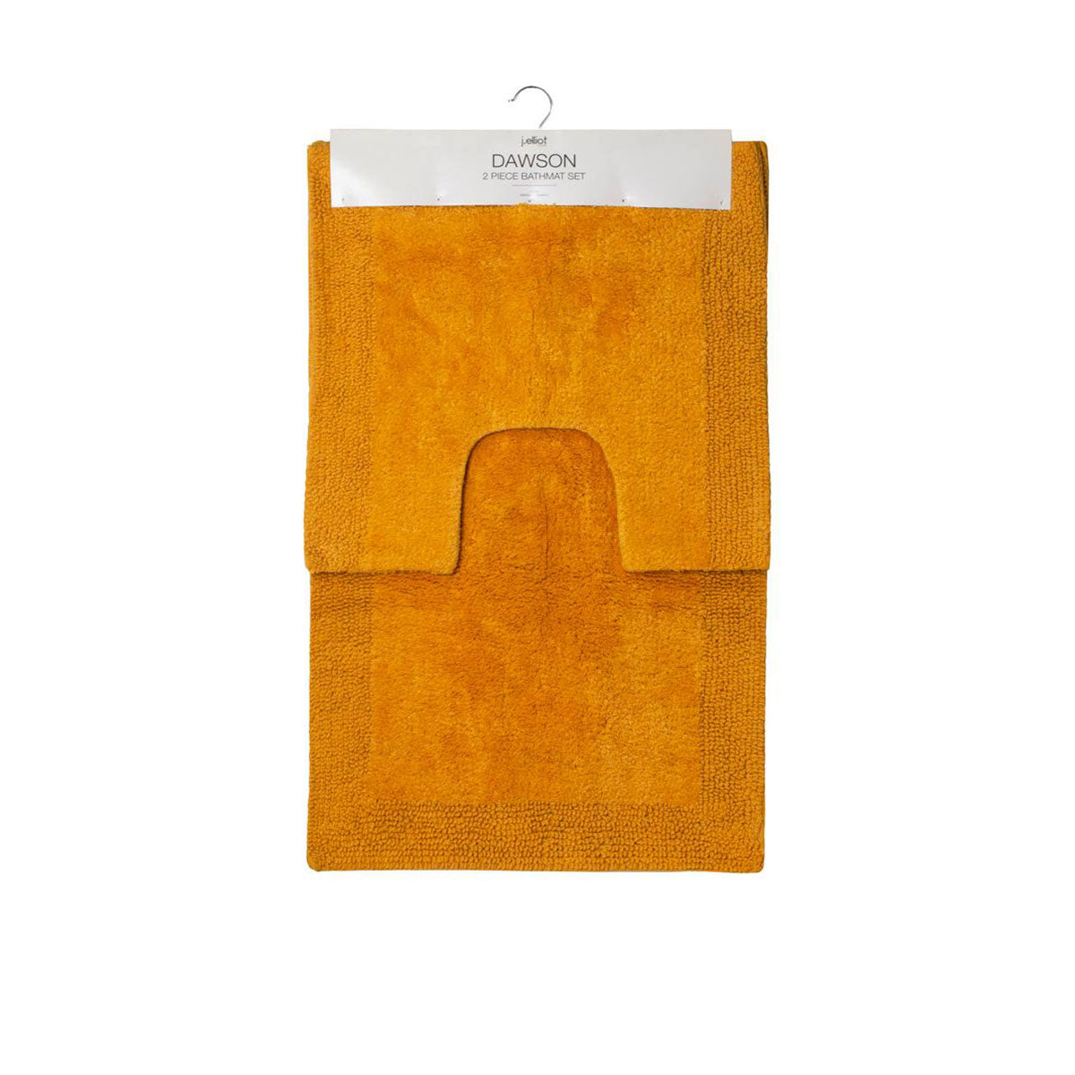 J Elliot Home 2000GSM 2 Pce Dawson 100% Cotton Bath Mat Set Mustard 50x50cm & 50x80cm