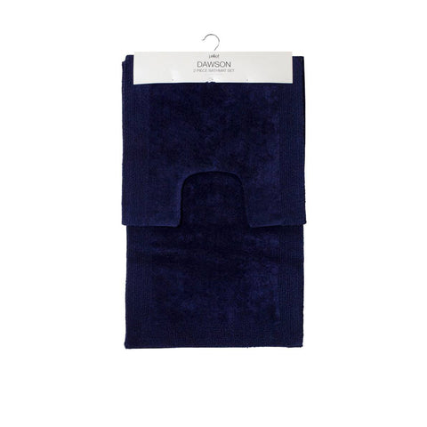 J.Elliot Home 2000GSM 2 Pce Dawson 100% Cotton Bath Mat Set Navy 50x50cm & 50x80cm - SuperSaverAU - view 1
