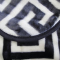 Bloomington 800GSM Greek Key Charcoal Winter Mink Blanket King - 1 Ply - SuperSaverAU - view 2