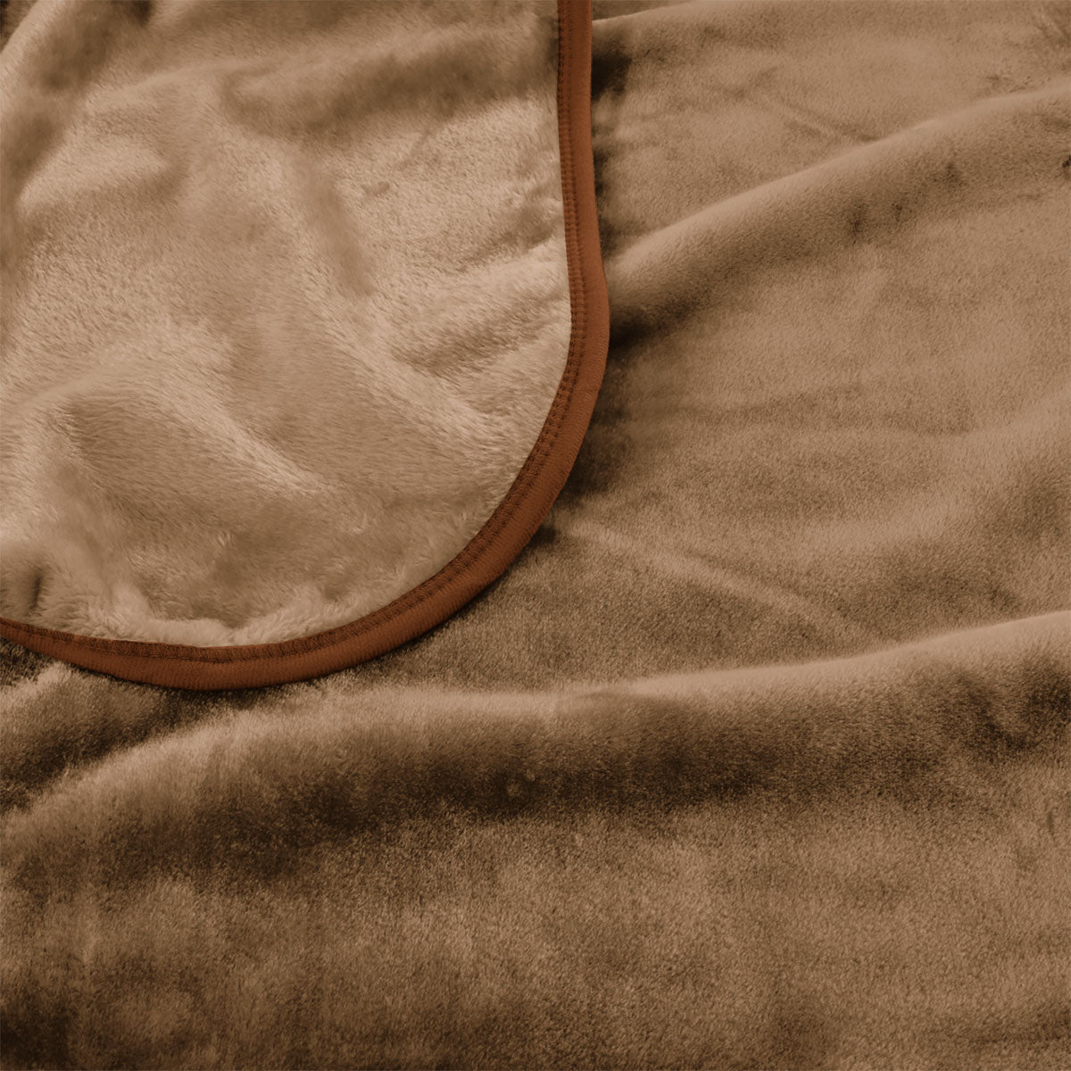 J Elliot Home 800GSM Luxury Winter Thick Mink Blanket Pecan King - SuperSaverAU - view 1