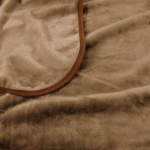J Elliot Home 800GSM Luxury Winter Thick Mink Blanket Pecan King - SuperSaverAU - view 1
