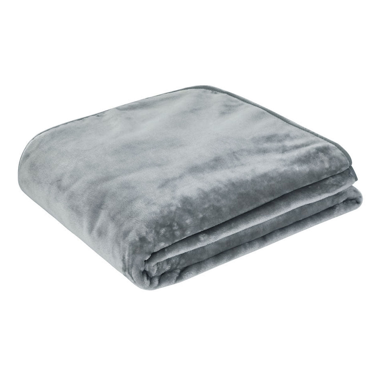 J.Elliot Home 450gsm Solid Faux Mink Blanket 220 x 240 cm - Graphite - SuperSaverAU - view 1
