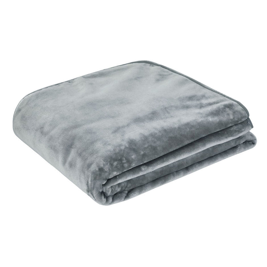 J.Elliot Home 450gsm Solid Faux Mink Blanket 220 x 240 cm - Graphite - SuperSaverAU - view 1