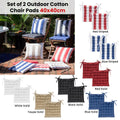 J Elliot Home Outdoor Cotton Chair Pads - Solid Blue, 2 Pack