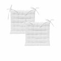 J Elliot Home Outdoor Cotton Chair Pads - Solid White, 2 Pack