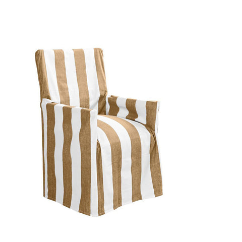 IDC Homewares Cotton Director Chair Cover - Taupe Stripes - SuperSaverAU - view 1