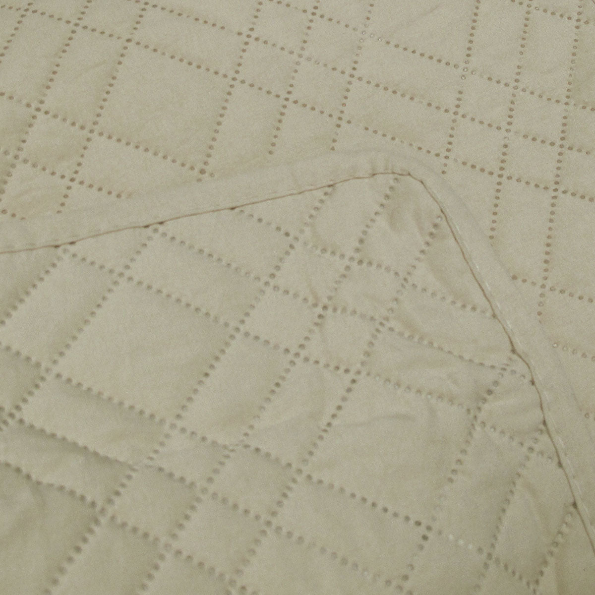 Jane Barrington Morris Beige Reversible Coverlet Set, Ultrasonic Embossed, Queen - SuperSaverAU - view 1