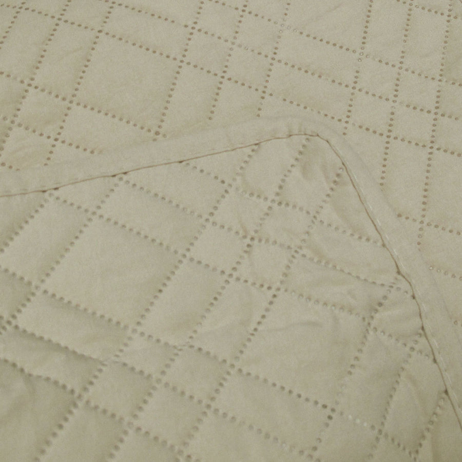 Jane Barrington Morris Beige Reversible Coverlet Set, Ultrasonic Embossed, Queen - SuperSaverAU - view 1