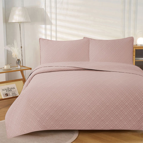 Jane Barrington Morris Blush Reversible Coverlet Set, Queen, Embossed Design - SuperSaverAU - view 1