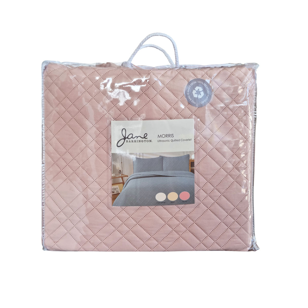 Jane Barrington Morris Blush Reversible Coverlet Set, Queen, Embossed Design - SuperSaverAU - view 3