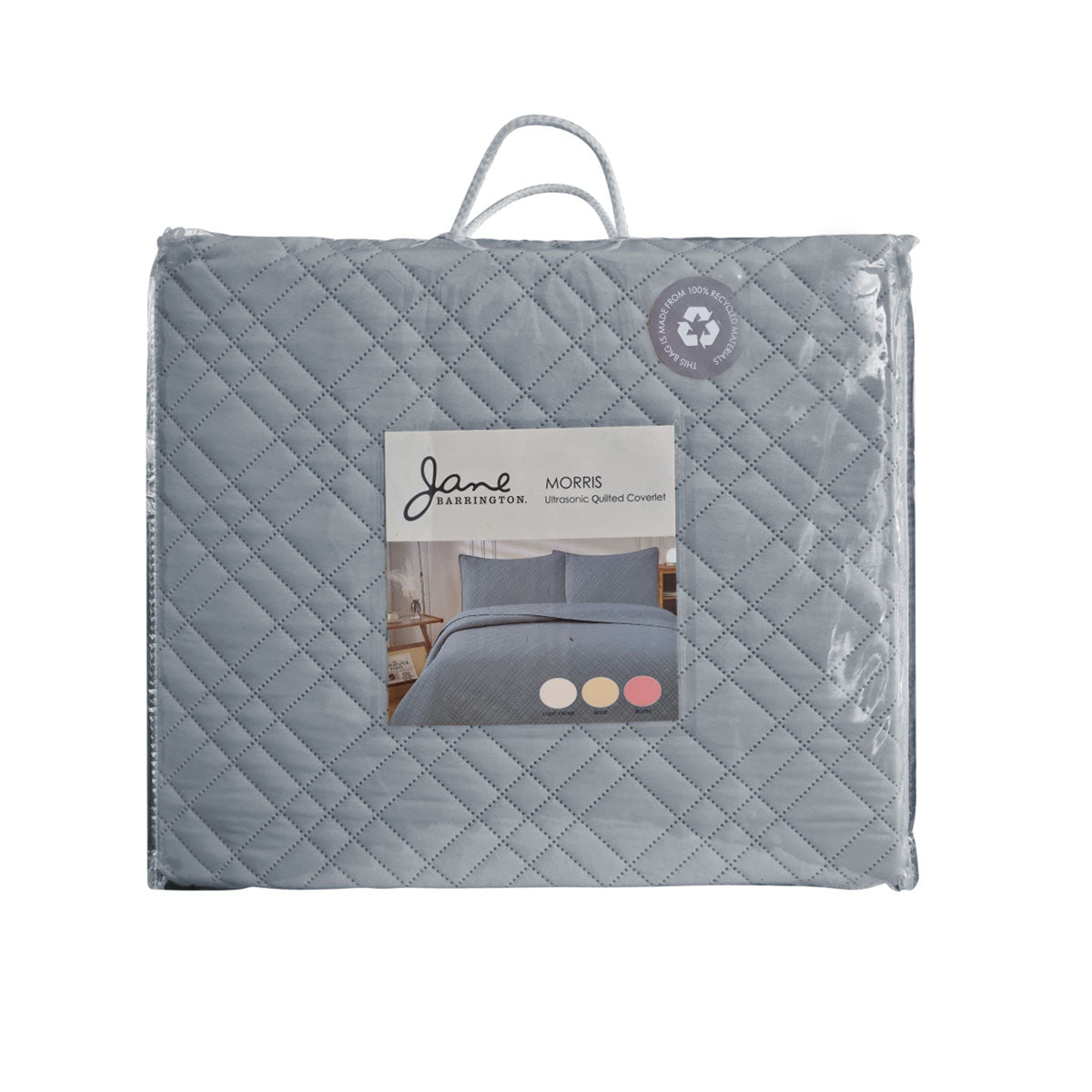 Jane Barrington Morris Dark Grey Reversible Coverlet Set King - Embossed, Quilted - SuperSaverAU - view 3