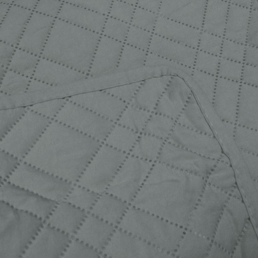 Jane Barrington Morris Dark Grey Reversible Coverlet Set Queen - Embossed, Quilted - SuperSaverAU - view 1