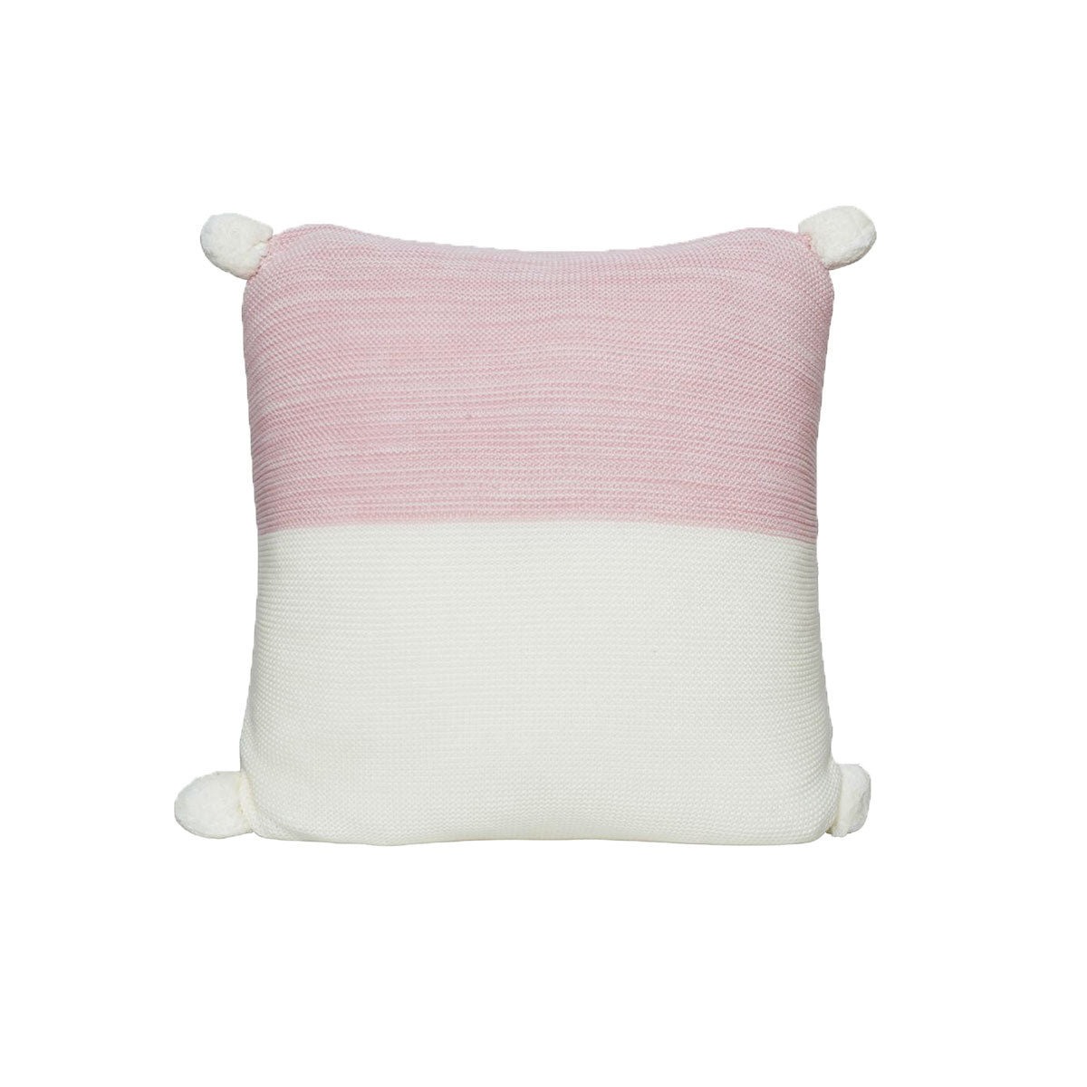 J.elliot Calgary Knit Filled Cushion 50 x 50 cm - Rose Pink, Pompom Edge - SuperSaverAU - view 1