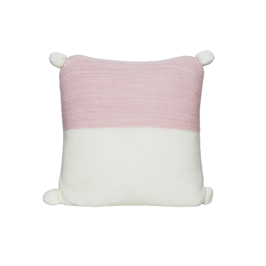 J.elliot Calgary Knit Filled Cushion 50 x 50 cm - Rose Pink, Pompom Edge - SuperSaverAU - view 1