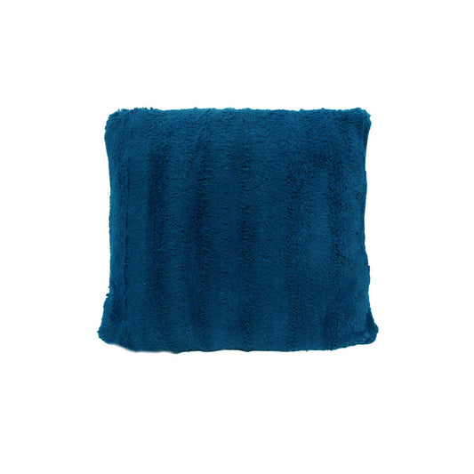 Emilia Faux Fur Filled Cushion 43 x 43 cm - Dark Teal, Soft Polyester